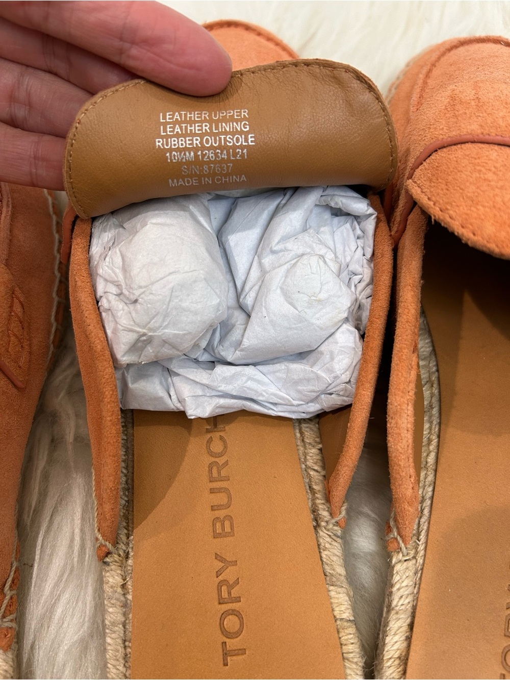 Tory Burch Suede Espadrille Mule in Burnt Orange size5.5&10.5 - Picture 8 of 9